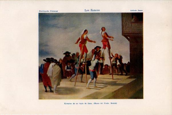 LAMINA ESPASA V51956: Los Zancos tapiz de Goya