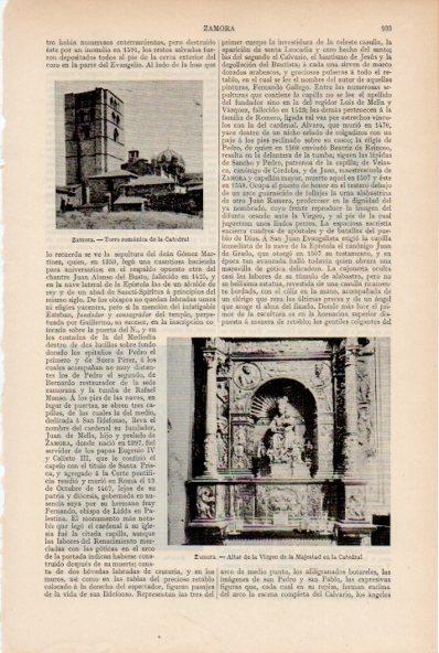 LAMINA ESPASA V51965: Altar de la Virgen de la Catedral de Zamora