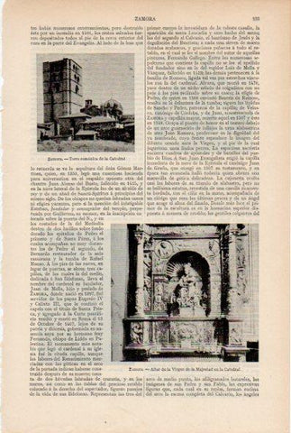 LAMINA ESPASA V51965: Altar de la Virgen de la Catedral de Zamora