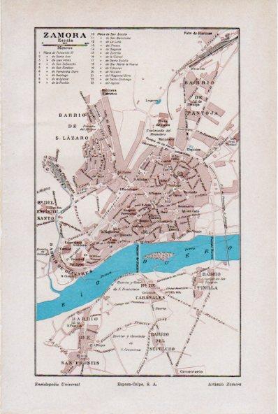 LAMINA ESPASA V51963: Plano de Zamora