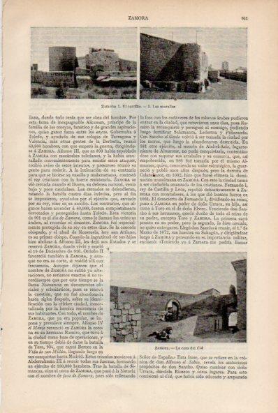 LAMINA ESPASA V51962: Castillo, murallas y casa del Cid en Zamora