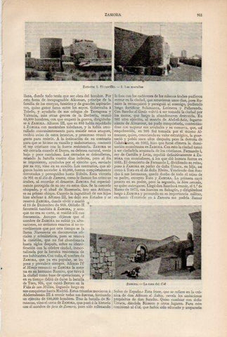 LAMINA ESPASA V51962: Castillo, murallas y casa del Cid en Zamora