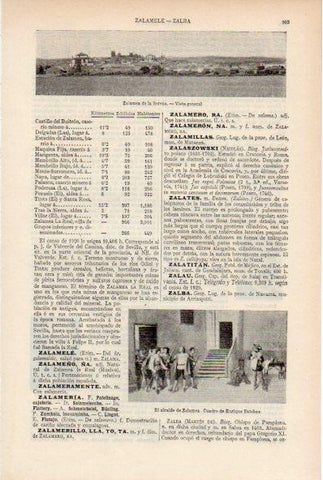 LAMINA ESPASA V51971: Vista de Zalamea de la Serena, Badajoz