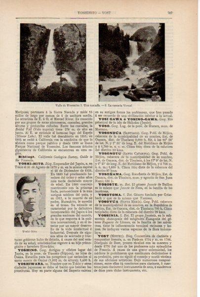 LAMINA ESPASA V51929: Cascadas en el Valle de Yosemite, Estados Unidos