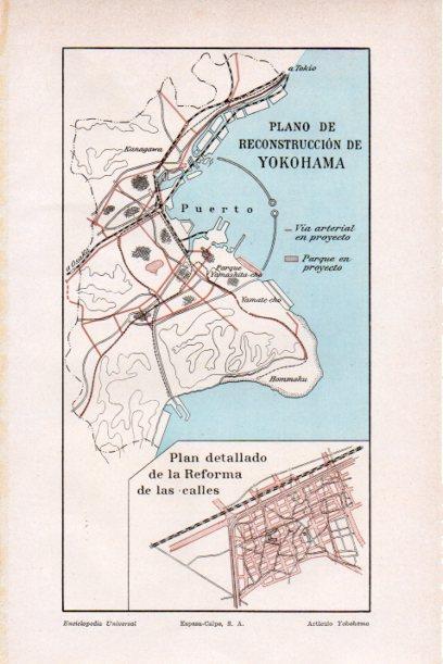 LAMINA ESPASA V51900: Plano de reconstruccion de Yokohama