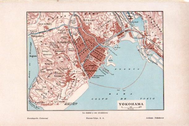 LAMINA ESPASA V51901: Plano de Yokohama, Japon