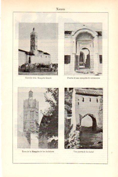 LAMINA ESPASA V51884: Vistas de Xauen, Marruecos