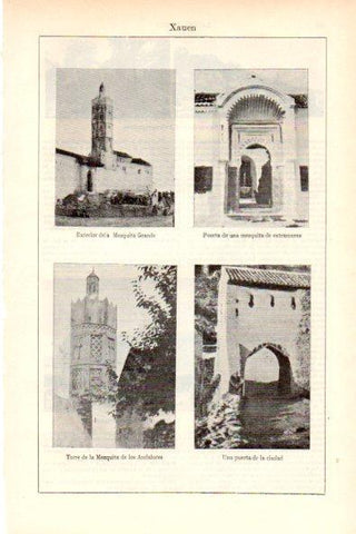 LAMINA ESPASA V51884: Vistas de Xauen, Marruecos