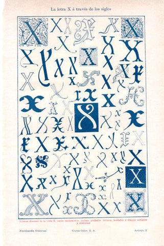 LAMINA ESPASA V51881: La letra X a traves de los siglos