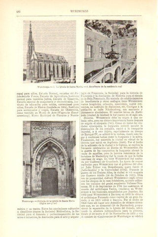 LAMINA ESPASA V51877: Iglesia de Santa Maria en Wurzburgo, Alemania