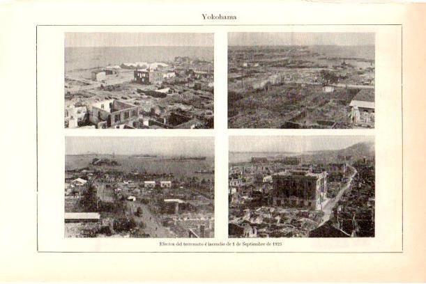 LAMINA ESPASA V51902: Vistas del terromoto en Yokohama en septiembre 1923