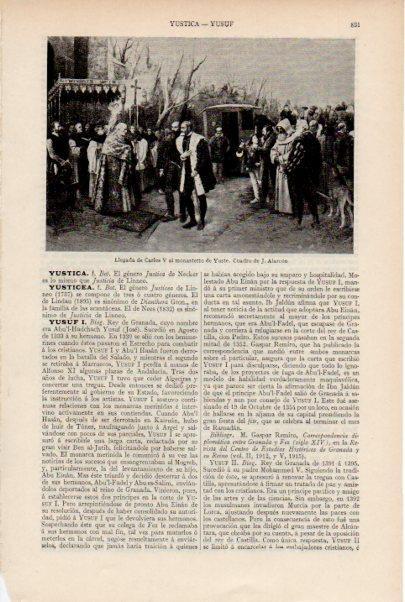 LAMINA ESPASA V51919: Llegada de Carlos V al monasterio de Yuste por J. Alarcon