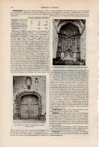 LAMINA ESPASA V51917: Iglesia en Los Yebenes, Toledo