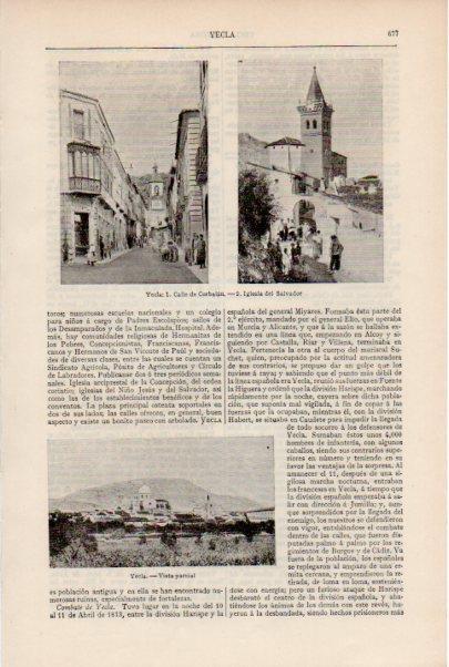 LAMINA ESPASA V51915: Vistas de Yecla, Murcia