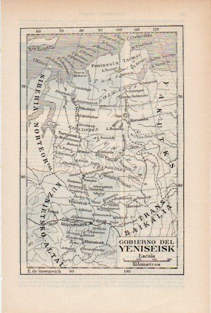 LAMINA ESPASA V51911: Mapa del Gobierno del Yeniseisk