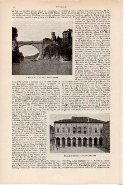 LAMINA ESPASA V52061: Palacio y puente nuevo en Cividale del Friuli