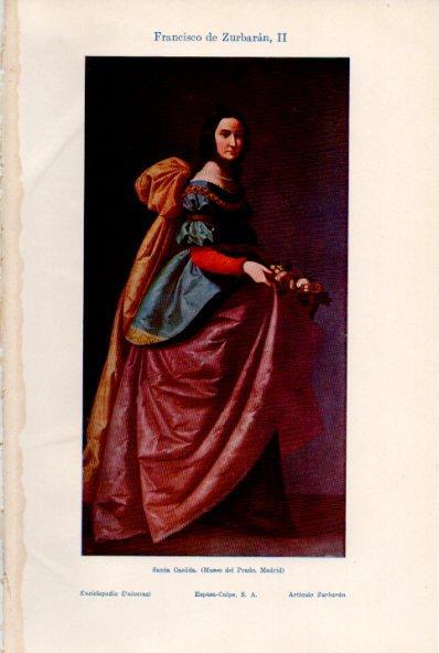 LAMINA ESPASA V52048: Santa Casilda por Zurbaran