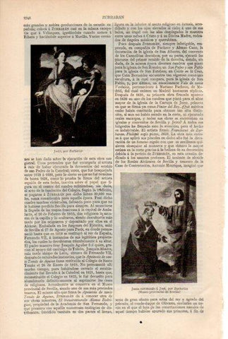 LAMINA ESPASA V52047: Judit y Jesus coronando a Jose por Zurbaran