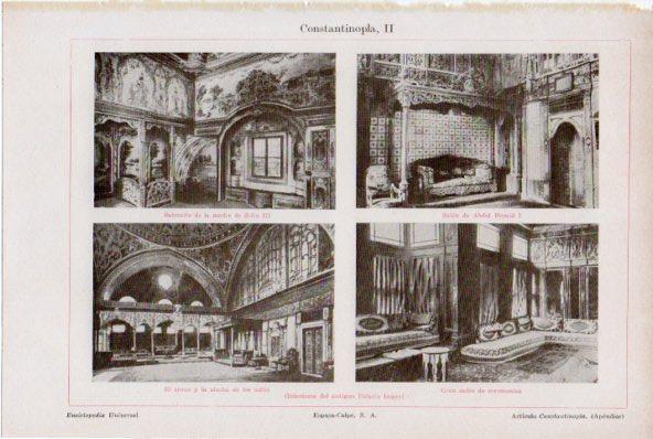 LAMINA ESPASA V52076: Interiores del Palacio Imperial de Constantinopla (actual Estambul)