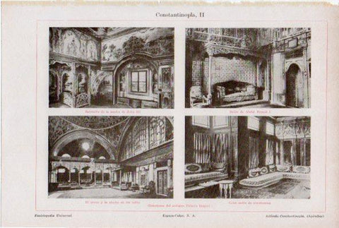 LAMINA ESPASA V52076: Interiores del Palacio Imperial de Constantinopla (actual Estambul)