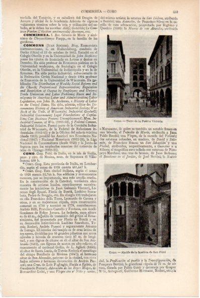 LAMINA ESPASA V52074: Torre y basilica de San Fidel en Como, Italia