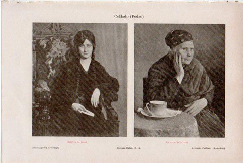 LAMINA ESPASA V52072: Retrato de joven y La vieja de la taza por Pedro Collado