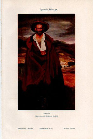 LAMINA ESPASA V52042: Segoviano por Ignacio de Zuloaga
