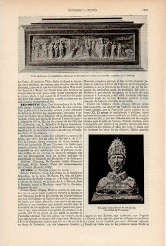 LAMINA ESPASA V52000: Urna con las reliquias de san Zenobio por Ghiberti, Florencia