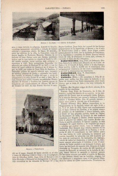 LAMINA ESPASA V51996: Torre Lucca, playa y galeria en Zarauz