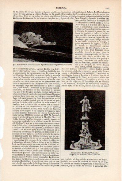LAMINA ESPASA V52030: Monumento a Zorrilla en Valladolid