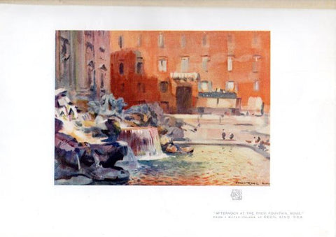 LAMINA V51938: Afternoon at the Trevi fountail by Cecil King