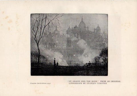 LAMINA V51928: St. Giles and the bank by Stanley Cursiter