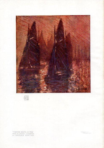 LAMINA V51922: Fishing boats in fog by Carlos Grethe