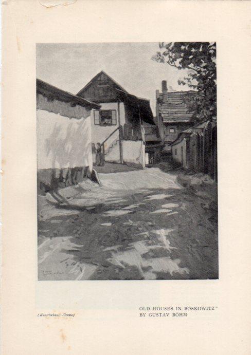 LAMINA V51958: Old houses in Boskowitz by Gustav Bohm