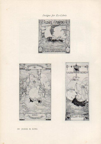 LAMINA V51947: Designs for Ex-Libris by Jessie M. King