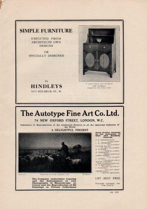 LAMINA V51919: Advertising Hindleys and The Autotipe Fine Art Co. Ltd