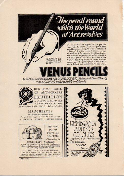 LAMINA V51914: Advertising Venus pencils and Talens
