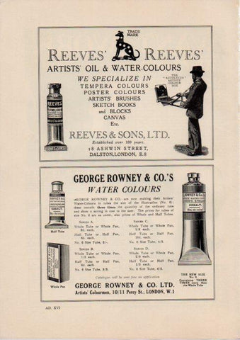 LAMINA V51911: Advertising Reeves & Sons Ltd and George Rowley & Co
