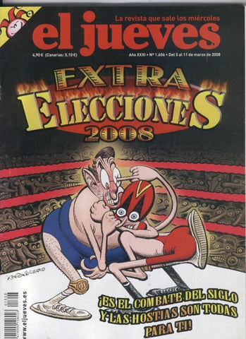 El Jueves revista semanal numero 1606: poster central Rajoy y Zapatero