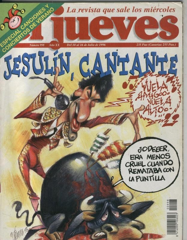 El Jueves revista semanal numero 0998: Jesulin cantante