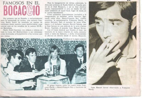Claro de Luna numero 404: trasera reportaje famosos en club bocaccio