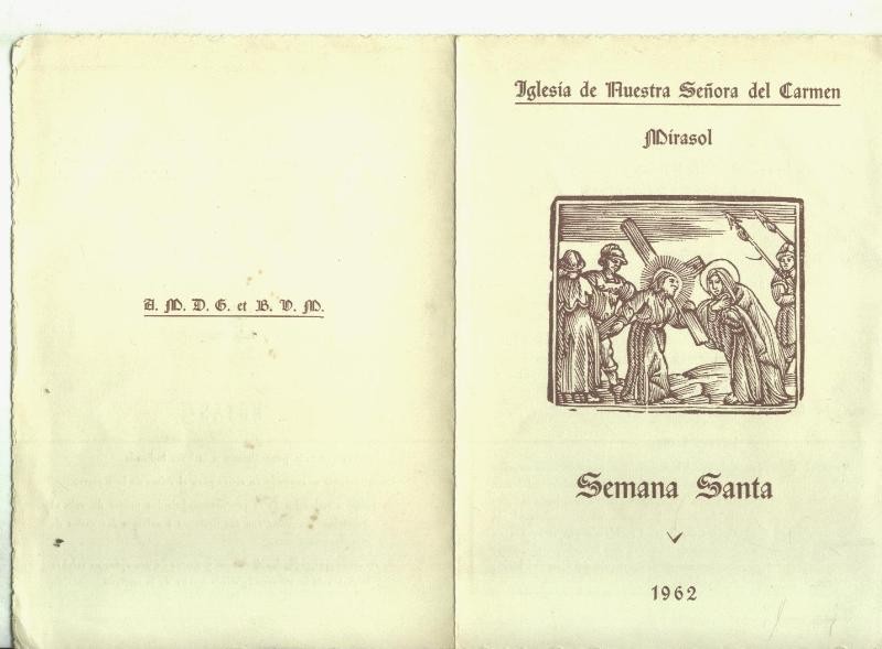 Semana Santa 1962-folleto actos de la Iglesia de Nuestra Señora del Carmen
