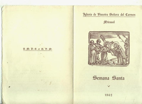 Semana Santa 1962-folleto actos de la Iglesia de Nuestra Señora del Carmen