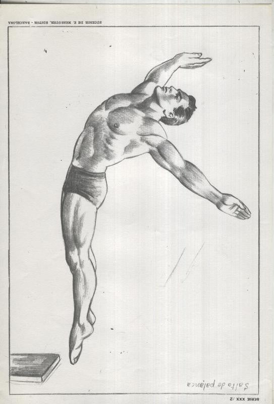 Lamina Emilio Freixas numerada 13: Salto trampolin