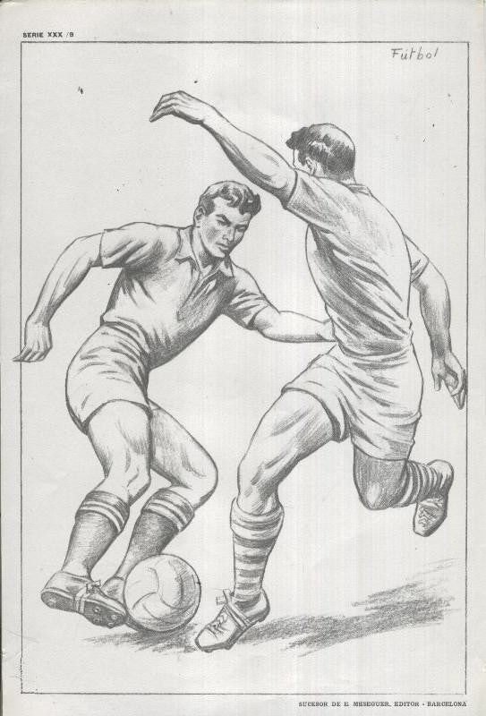 Lamina Emilio Freixas numerada 15: Futbol