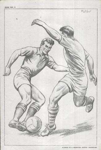 Lamina Emilio Freixas numerada 15: Futbol