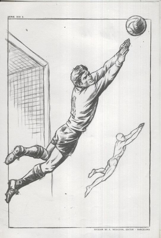 Lamina Emilio Freixas numerada 16: Futbol