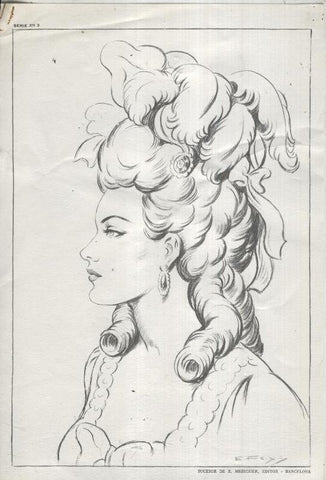 Lamina Emilio Freixas numerada 25: Cortesana