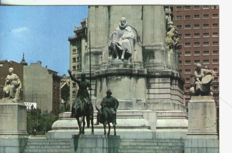 Postal: Madrid: Monumento a Cervantes