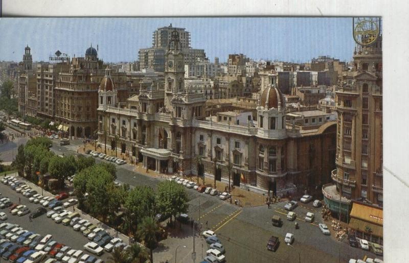 Postal:  Valencia: Plaza del Caudillo-Ayuntamiento